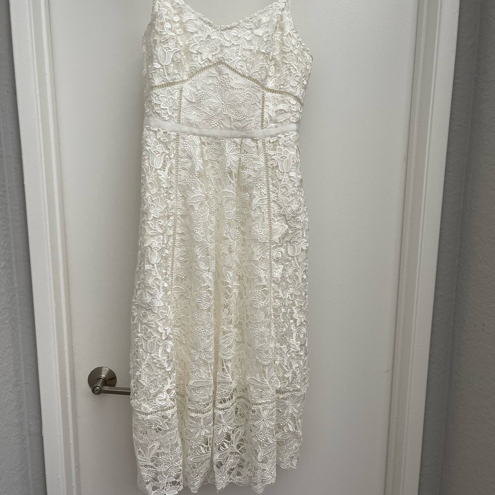 Ted Baker Ivory Lace Midi Dress